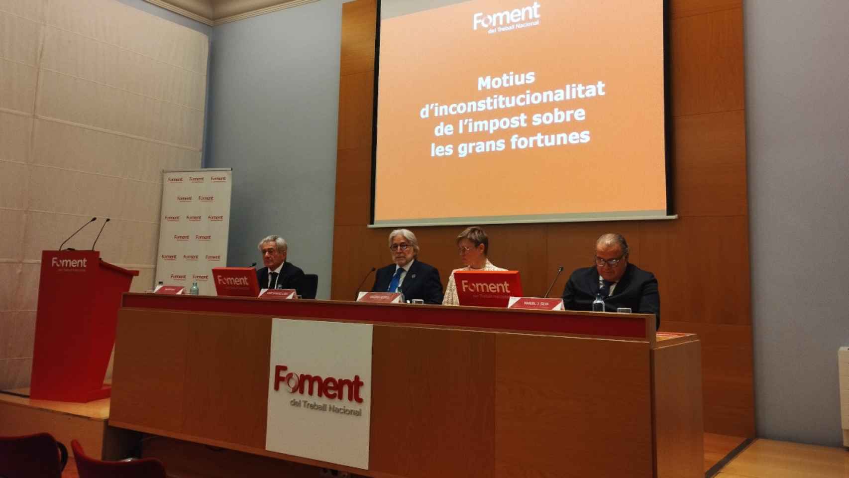 La rueda de prensa de Foment sobre el recurso contra el impuesto a las grandes fortunas - CG