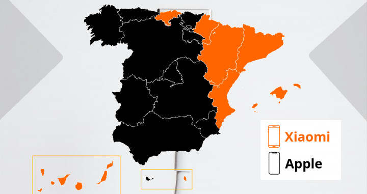 Demanda de móviles por regiones / IDEALO