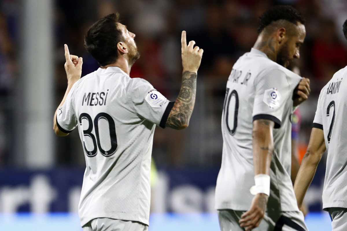 Leo Messi, celebrando el gol marcado contra Clermont en la Ligue 1 / EFE