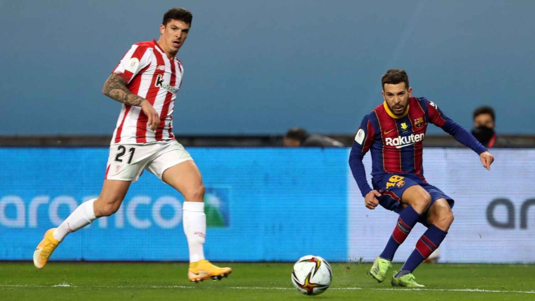 Jordi Alba en la final de la Supercopa de España ante el Athletic en Sevilla / FC BARCELONA