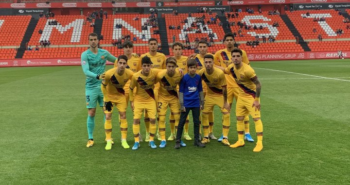 Los jugadores del Barça instantes antes del partido / FCB