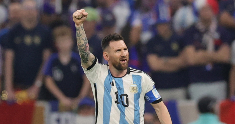 Leo Messi celebra el gol de penalti contra la selección de Francia / EFE