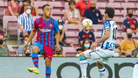 Sergiño Dest, en una acción contra la Real Sociedad / FCB