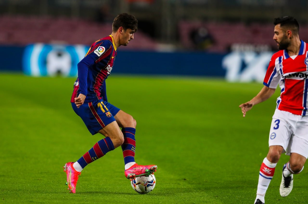 Francisco Trincao marca el primero para el Barça ante el Alavés / FCB