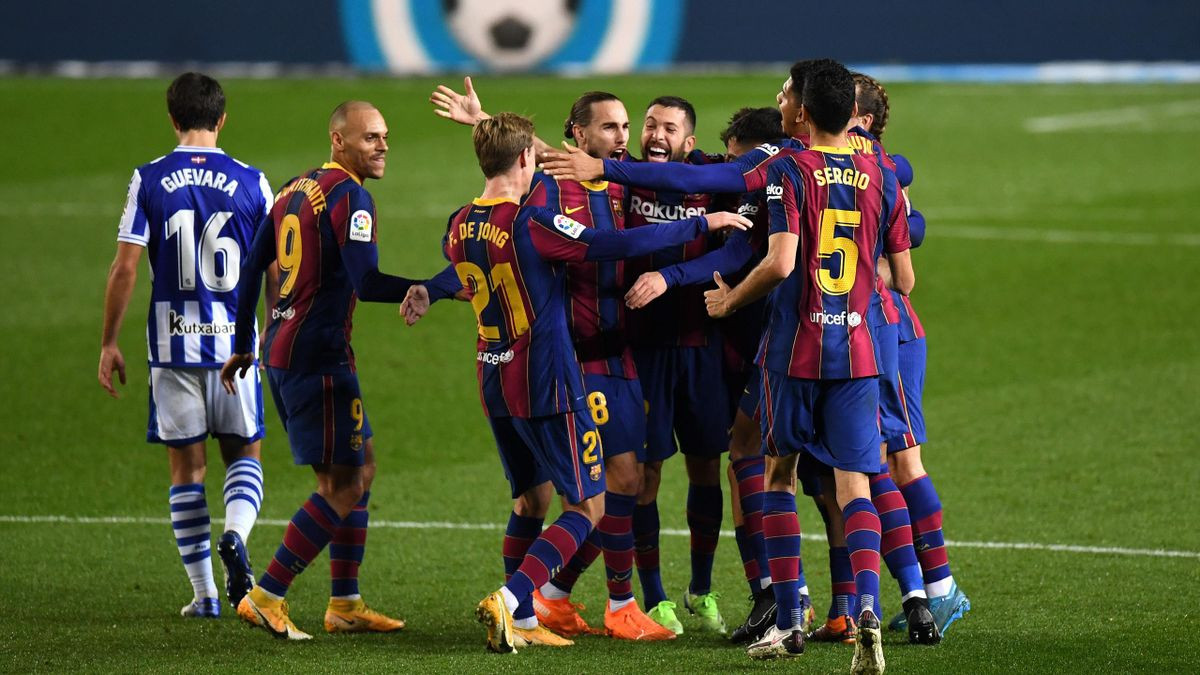 Los jugadores del Barça, celebrando un gol | EFE