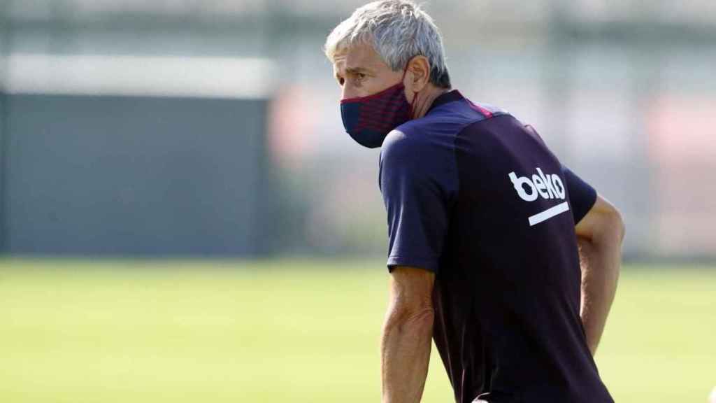 Quique Setién entrenando al Barça / FC Barcelona