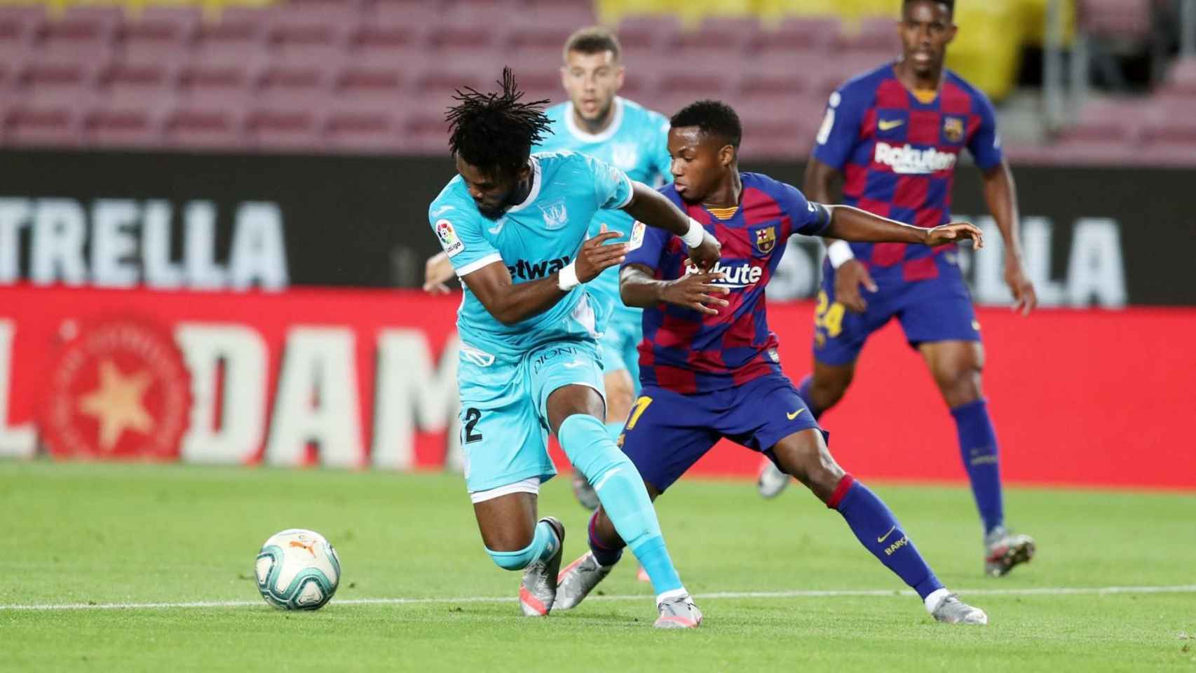 Ansu Fati durante el partido del Leganés / FC Barcelona