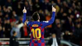 Leo Messi celebra un gol del Barcelona / EFE