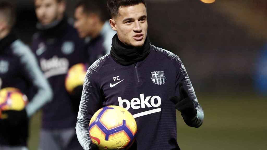 Una foto de Philippe Coutinho en un entrenamiento del Barça / FCB