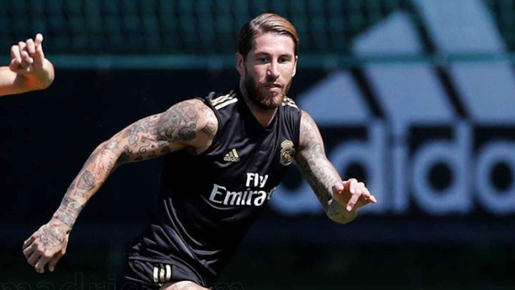 Una foto de Sergio Ramos durante un entrenamiento del Real Madrid / RM