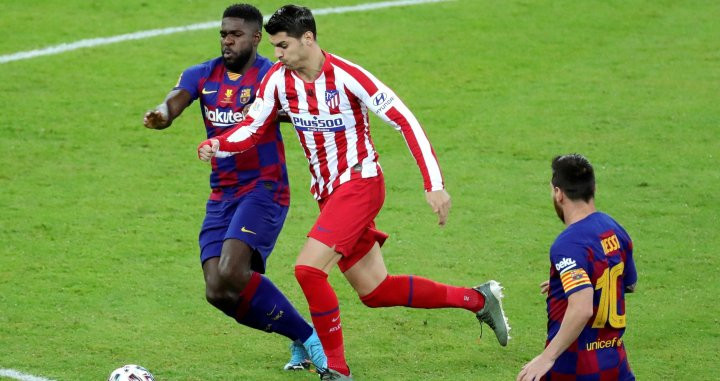 Umtiti, Morata y Messi, en la semifinal de la Supercopa / EFE