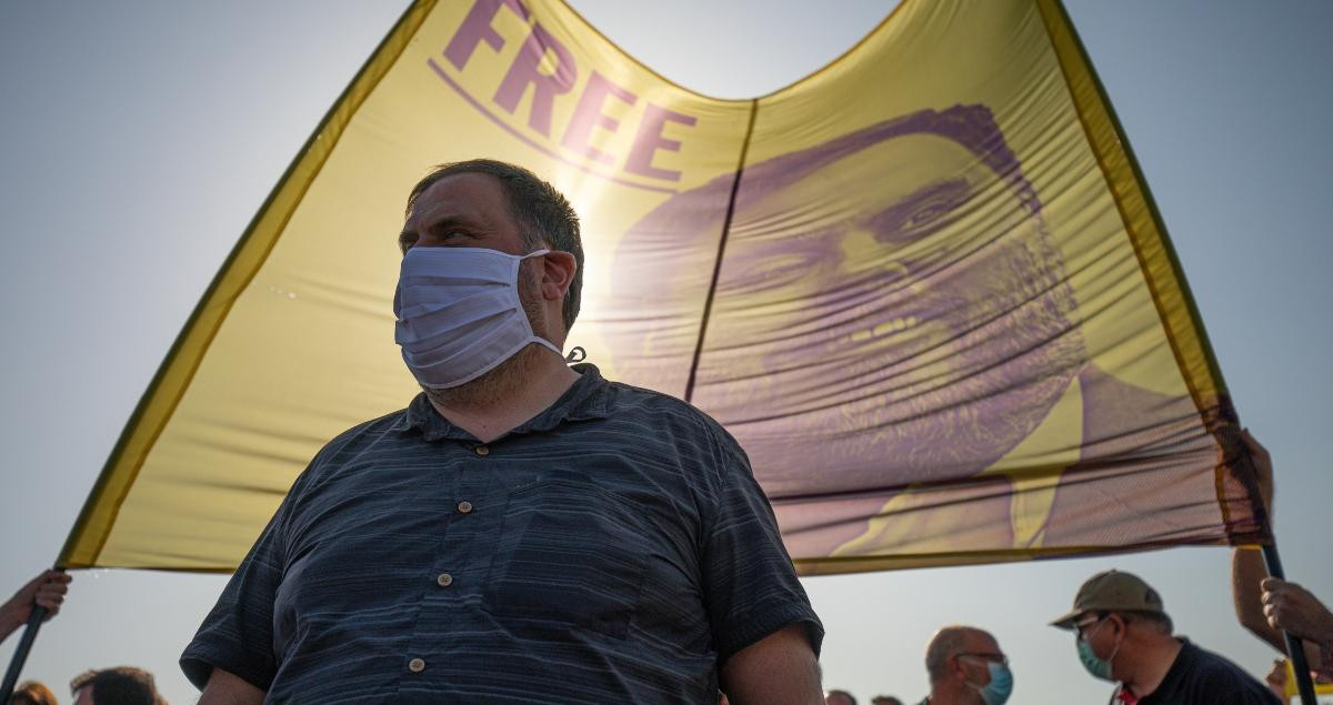 El líder de ERC, Oriol Junqueras, durante un acto en Sant Vicenç dels Horts / EP