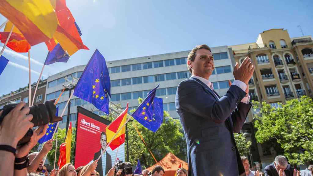 El presidente de Ciudadanos, Albert Rivera, interviene en el acto de presentación del equipo del partido para las elecciones europeas / EFE