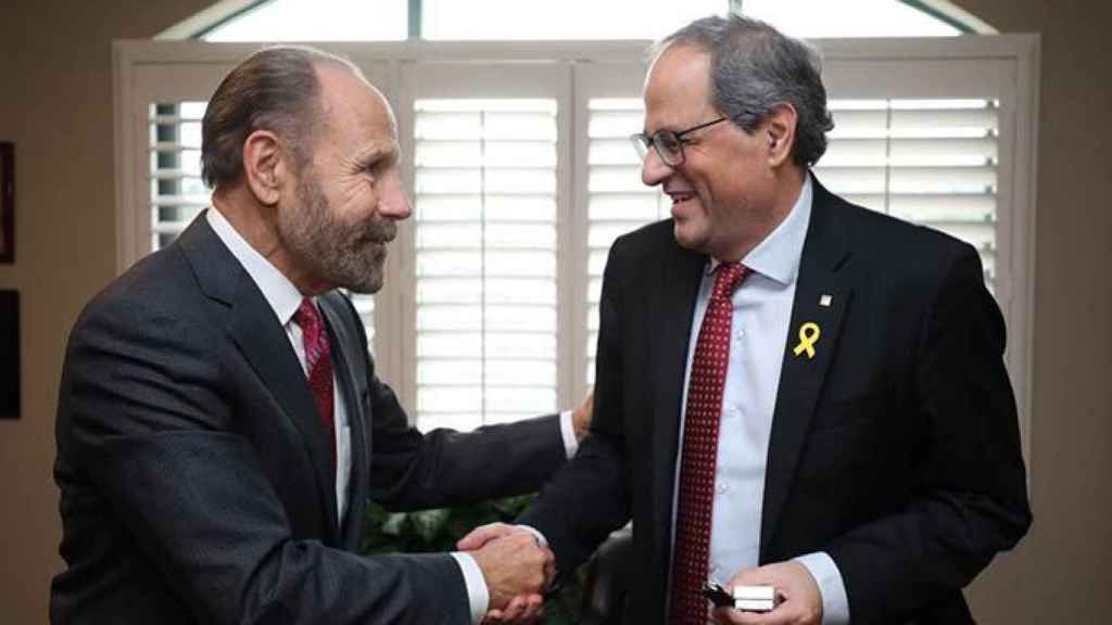 Quim Torra junto al senador Jerry Hill