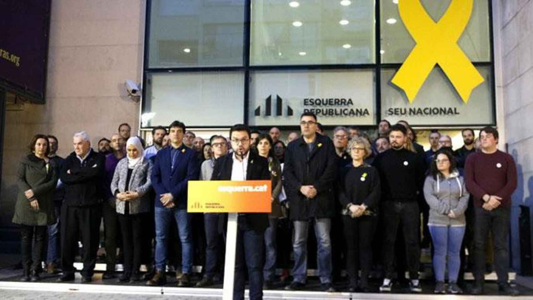 El vicepresidente Pere Aragonés y la plana mayor de ERC, que ha conocido el escrito de acusación de la Fiscalía por el procés