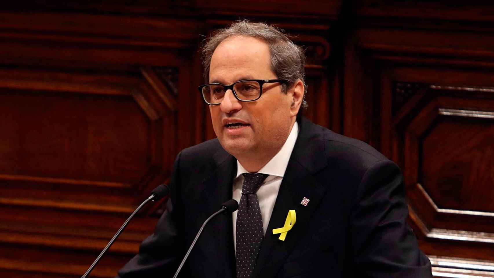 Quim Torra, durante su intervención ante el pleno del Parlament / EFE