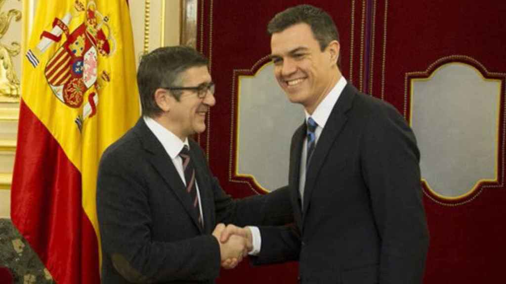 Patxi López, presidente del Congreso, con el líder del PSOE, Pedro Sánchez.