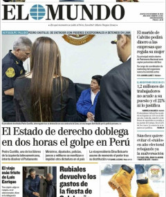 Portada de El Mundo, 8 de diciembre de 2022