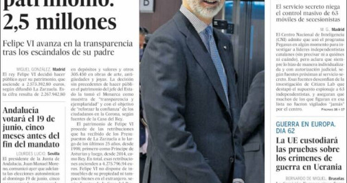 Portada de 'El País' del 26 de abril de 2022 / KIOSKO.NET