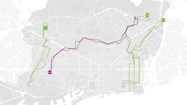 El mapa de las cuatro nuevas líneas de autobús en Barcelona que entran en funcionamiento el lunes / CG