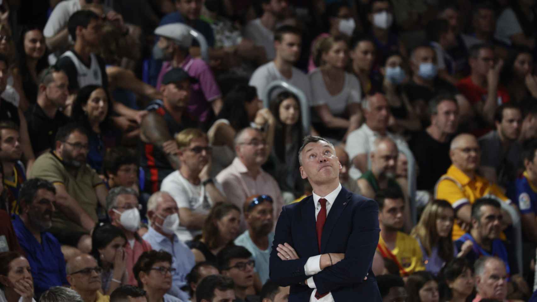 Saras Jasikevicius, visiblemente enfadado durante el Barça Penya / EFE