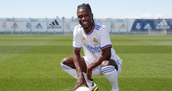 Eduardo Camavinga, en su presentación con el Madrid / Real Madrid