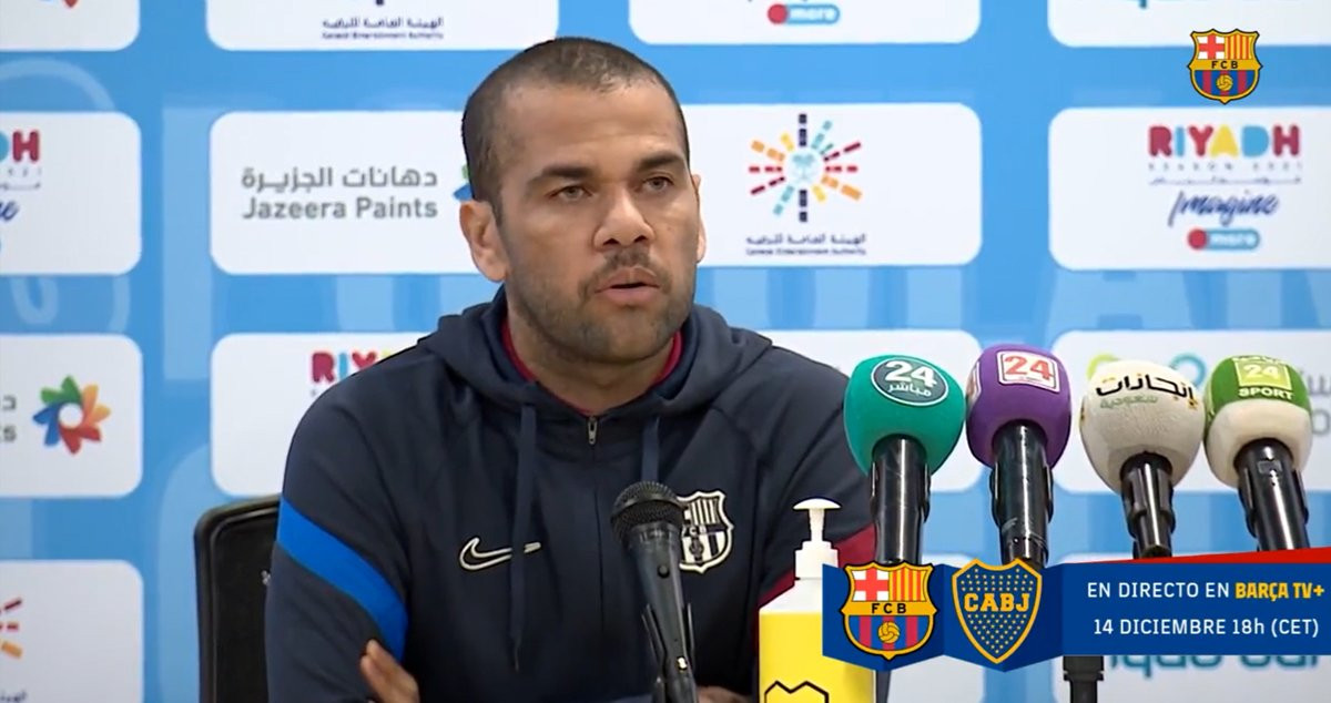 Dani Alves, en la previa del homenaje a Maradona / FCB