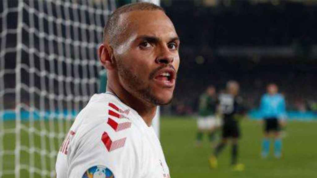 Martin Braithwaite, en un partido con Dinamarca / EFE