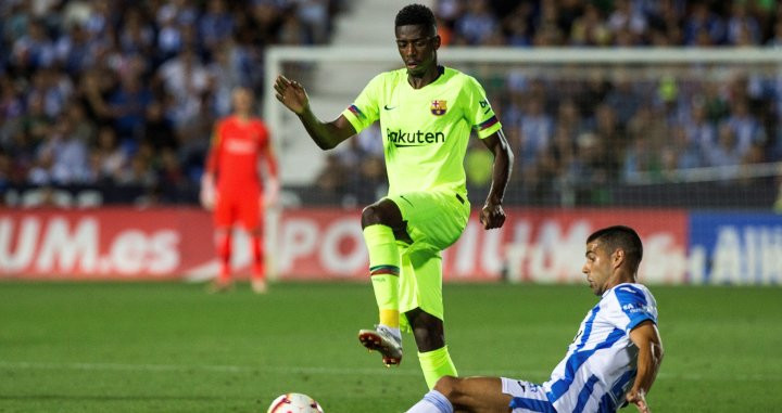 Una foto de Dembelé durante el partido frente al Leganés / EFE