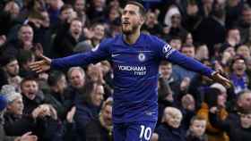 Una foto de Eden Hazard celebrando un gol con el Chelsea / EFE