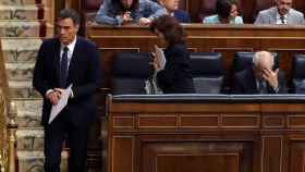 El presidente del Gobierno, Pedro Sánchez, durante la sesión de control al Ejecutivo en el Congreso / EFE