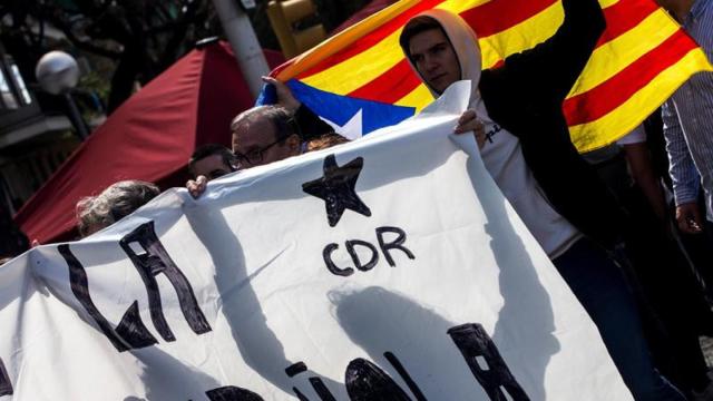 CDR en la protesta del lunes contra Felipe VI en L'Auditori de Barcelona / EFE