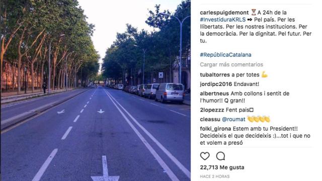 Publicación de Carles Puigdemont en su cuenta de Instagram / CG