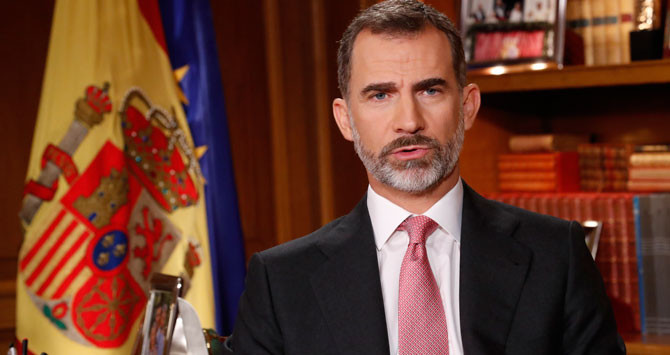 Primer plano del Rey Felipe VI durante el discurso de Navidad / CASA REAL