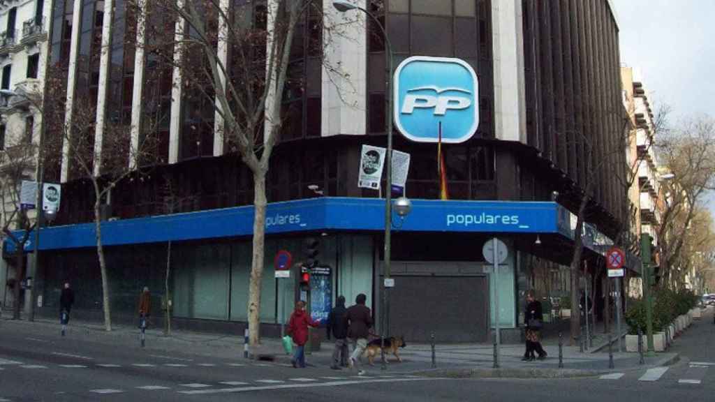 Sede nacional del PP, en la cálle Génova de Madrid.