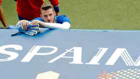 David de Gea, durante un entrenamiento con España en Francia 2016.