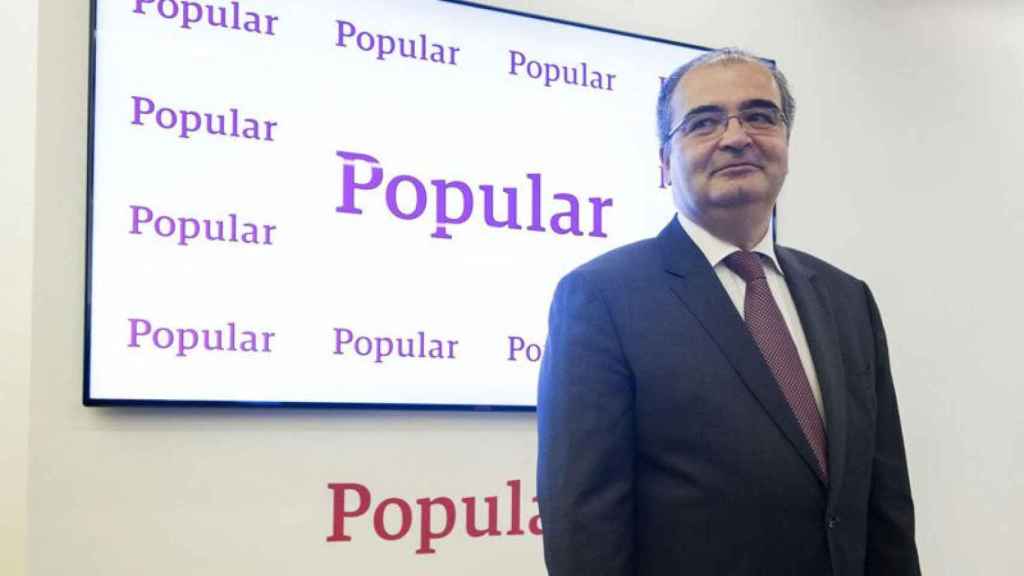 Ángel Ron, presidente de Banco Popular, en un encuentro con la prensa en 2015.