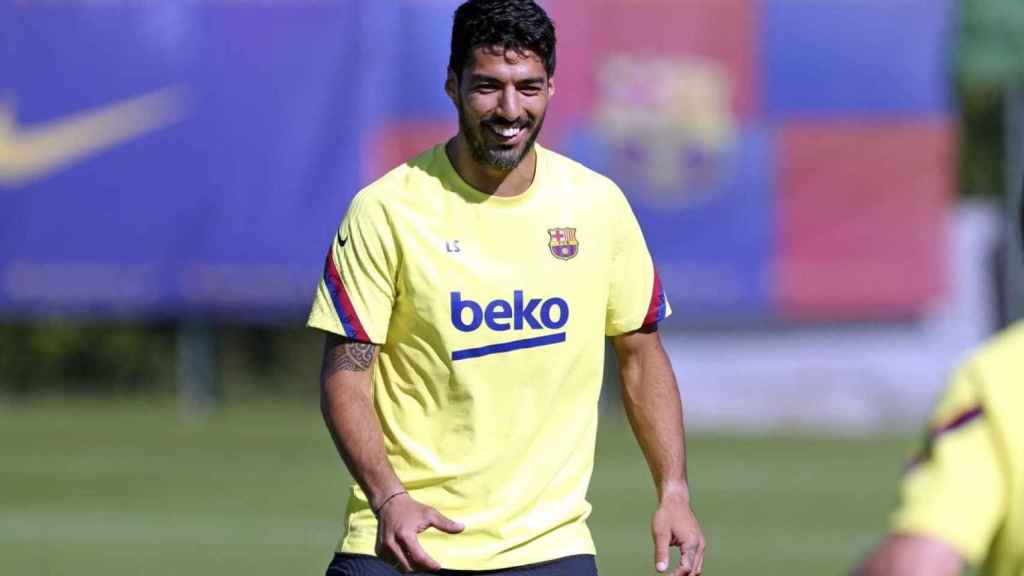 Luis Suárez en un entrenamiento con el Barça /FC BARCELONA