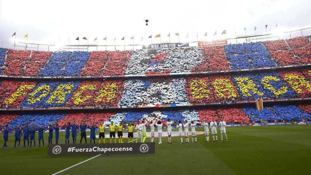 Un mosaico del Camp Nou antes de un partido del FC Barcelona / EFE