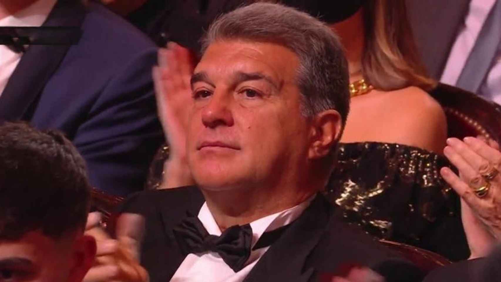 Joan Laporta, durante la gala del Balón de Oro / Redes