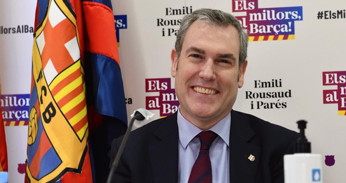 Emili Rousaud en un acto de su precandidatura / ELS MILLORS AL BARÇA!