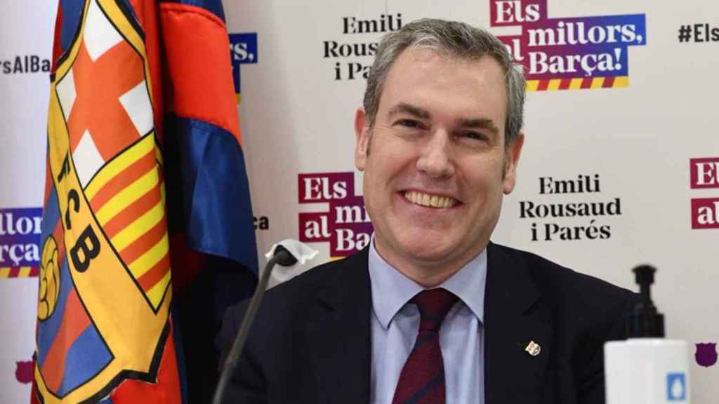 Emili Rousaud en un acto de su precandidatura / ELS MILLORS AL BARÇA!