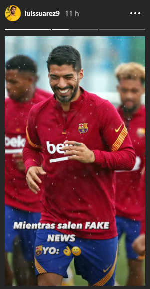 Luis Suárez se ríe de las Fake News en torno a su futuro / INSTAGRAM