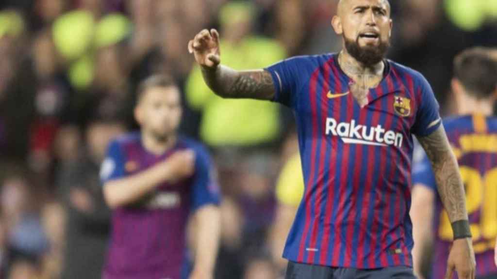 Una foto de Arturo Vidal durante el Barça - Liverpool / FCB