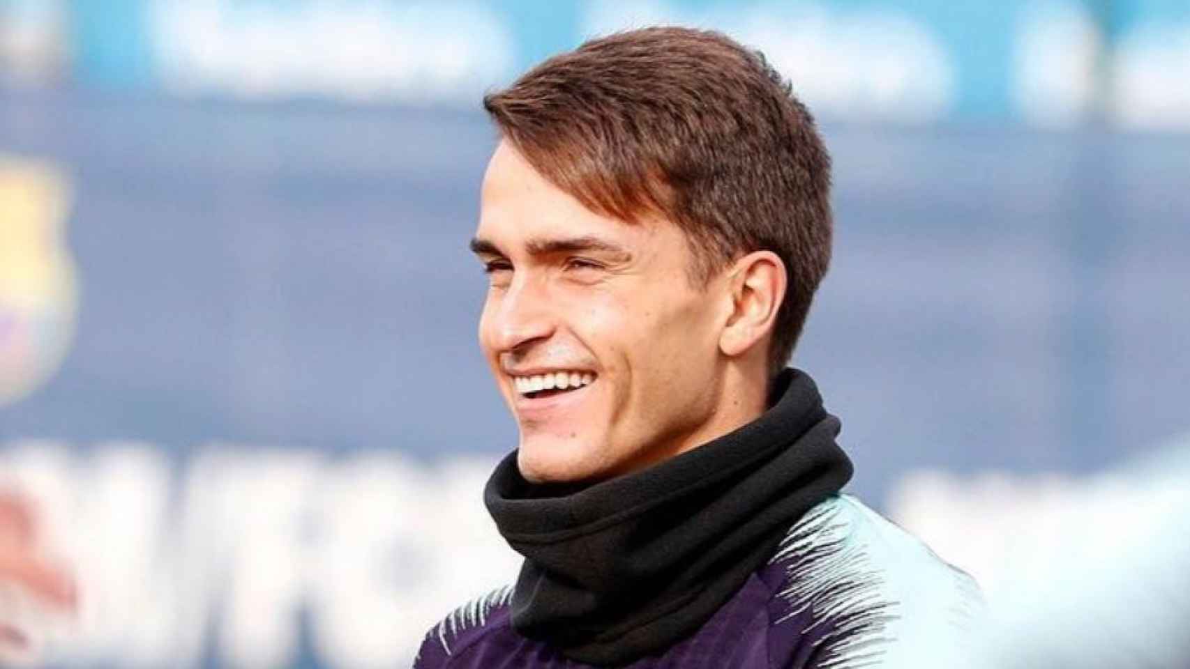 Denis Suárez sonríe durante un entrenamiento del Barça / INSTAGRAM