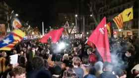 Imagen de la manifestación sin medidas sanitarias por Pablo Hasel en Barcelona / CG