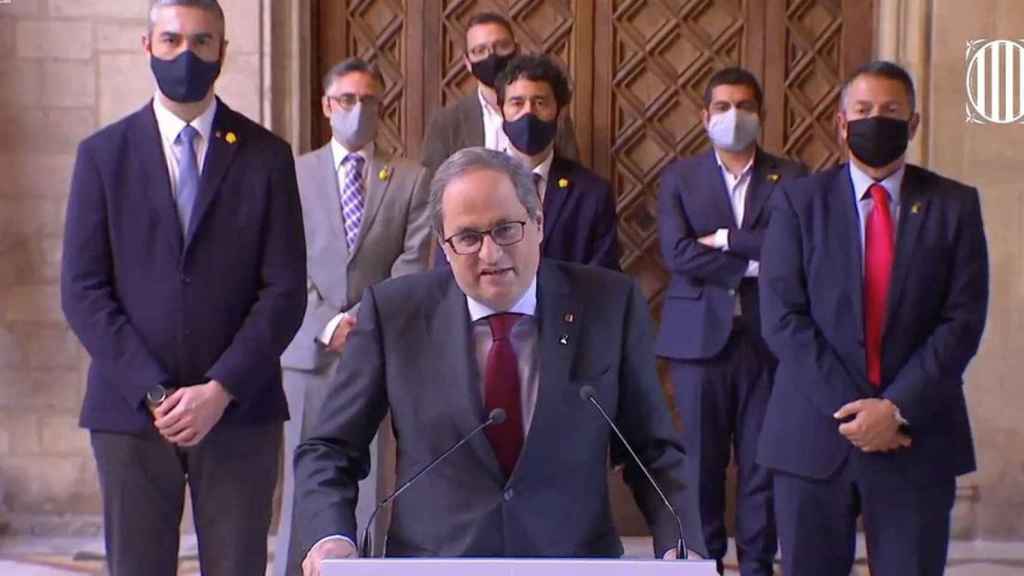 Quim Torra en su comparecencia pública tras ser inhabilitado / CG