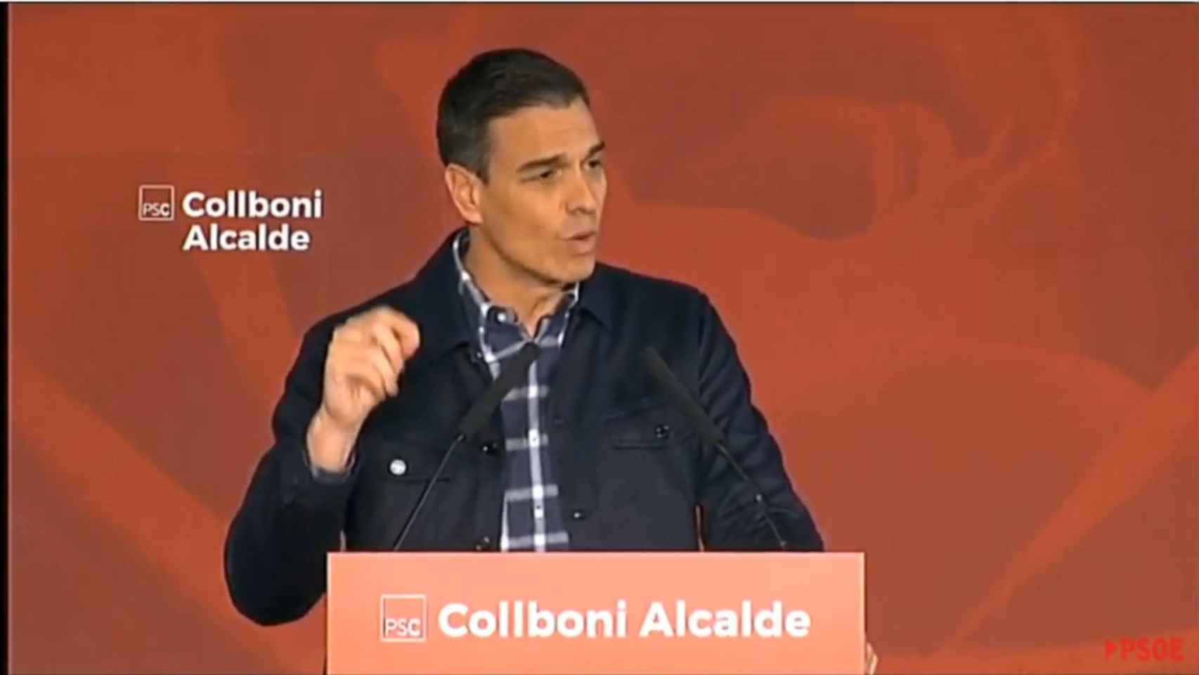 El presidente del Gobierno, Pedro Sánchez, en el acto del PSC en Barcelona