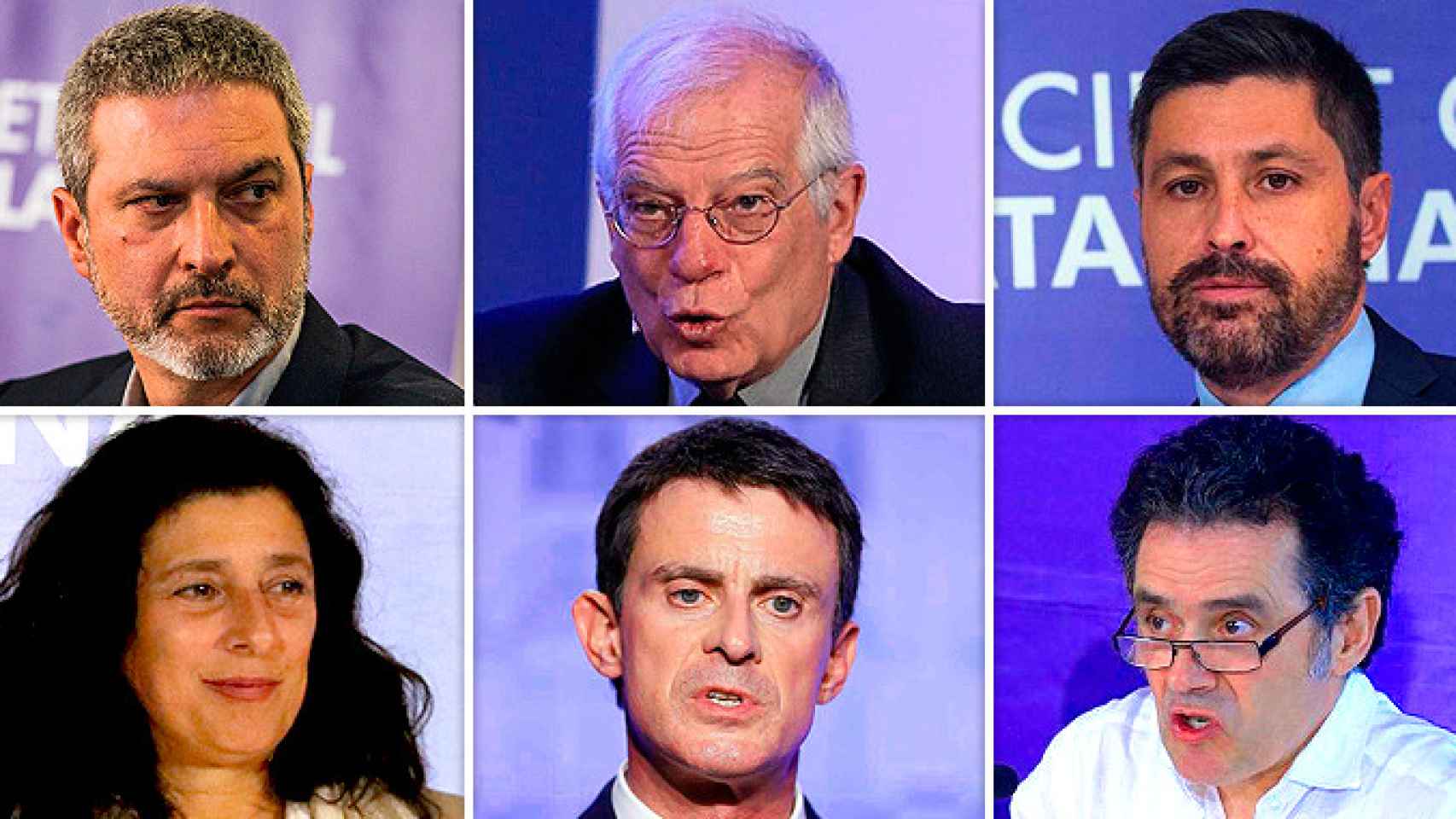 Josep Ramon Bosch, Josep Borrell, José Rosiñol, Miriam Tey, Manuel Valls y Alex Ramos / CG