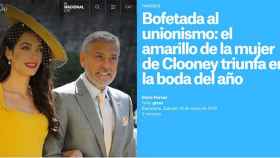 Euforia de los medios afines al independentismo ante el vestido amarillo de la esposa de George Clooney en la boda real / CG